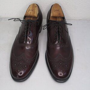 Florsheim Royal Imperial Vintage Wingtip Oxford Burgundy Dress Shoes Mens 10.5 A